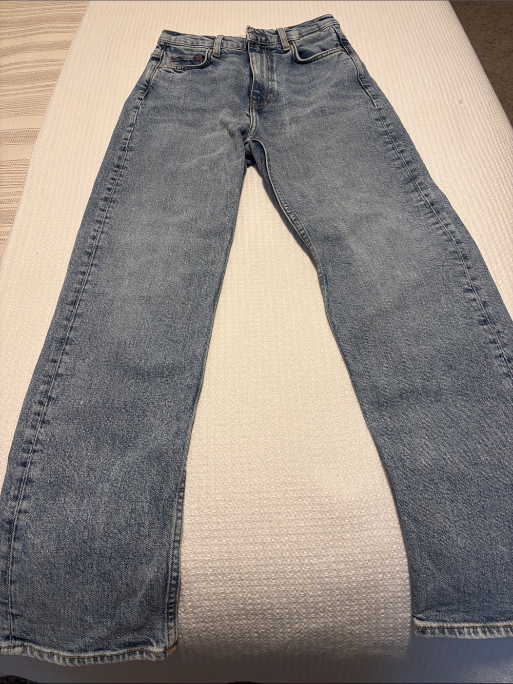 & Other Stories High-Rise Straight-Leg Jeans - Light Blue Wash